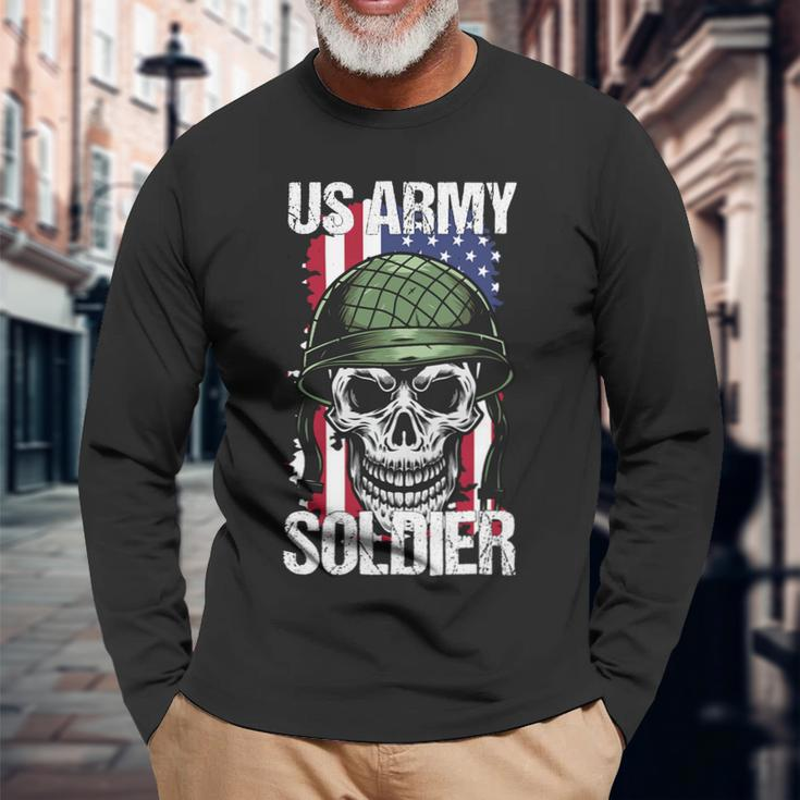 Veteran Vets Us Army Veteran Flag Veterans Long Sleeve T-Shirt Gifts for Old Men