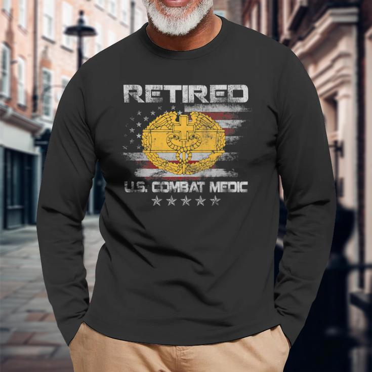 Veteran Vets US Army Retired Combat Medic Proud Veteran Medical Military 149 Veterans Long Sleeve T-Shirt Gifts for Old Men