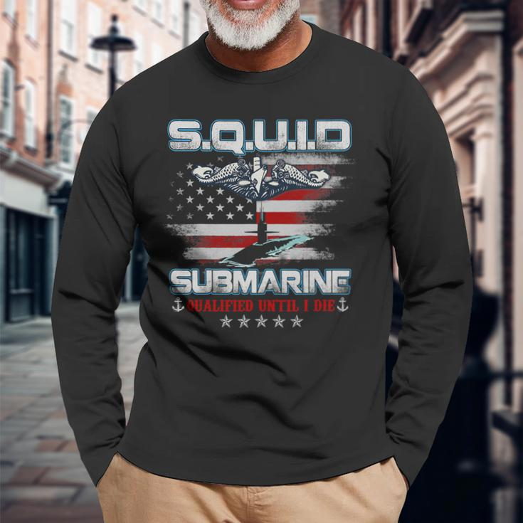 Veteran Vets US Submarine Service Veteran Submariner Usa Flag Vintage 106 Veterans Long Sleeve T-Shirt Gifts for Old Men