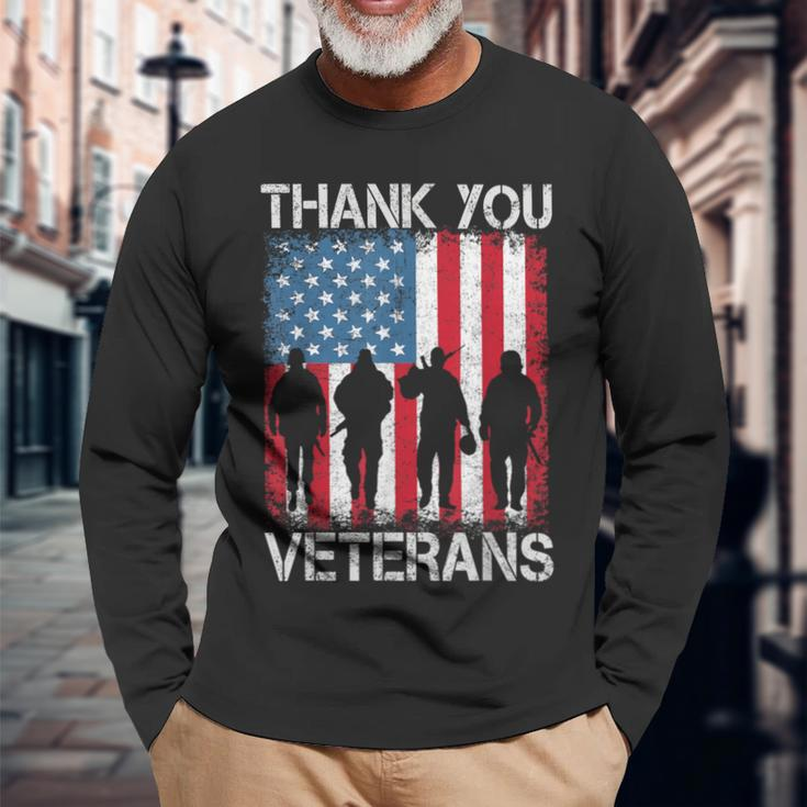 Veterans Day Thank You Veterans Proud Long Sleeve T-Shirt Gifts for Old Men