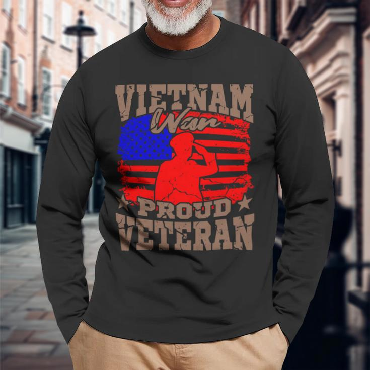 Veterans Day Vietnam War Proud Veteran 259 Long Sleeve T-Shirt Gifts for Old Men