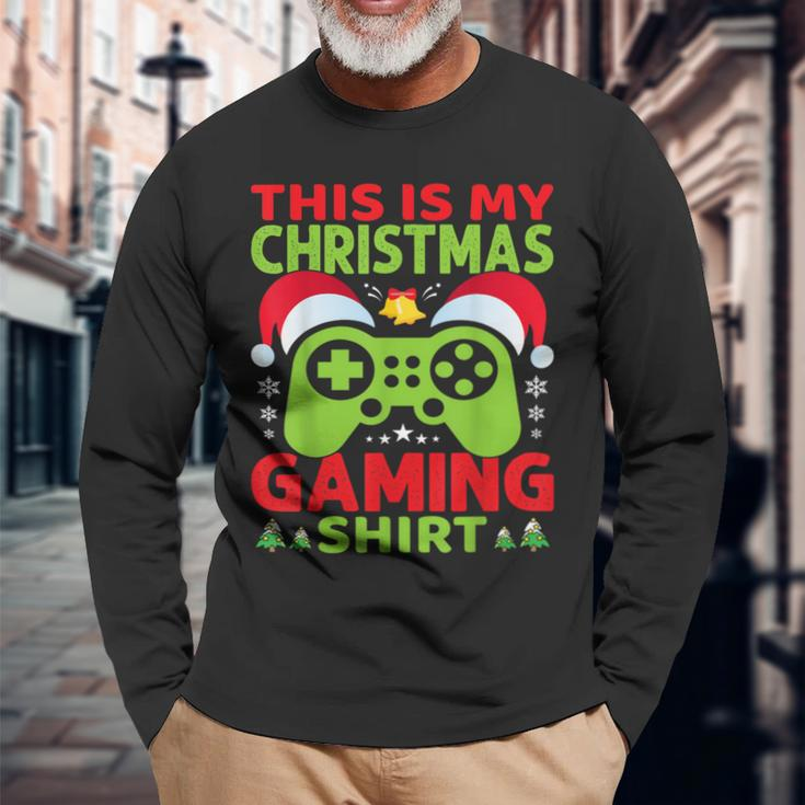 This Is My Video Gaming Christmas Gamer Gaming Xmas Long Sleeve T-Shirt Gifts for Old Men