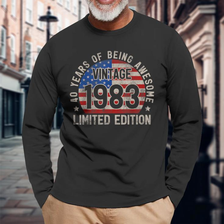 Vintage 1983 Turning 40 Bday 40 Years Old 40Th Birthday Long Sleeve T-Shirt T-Shirt Gifts for Old Men