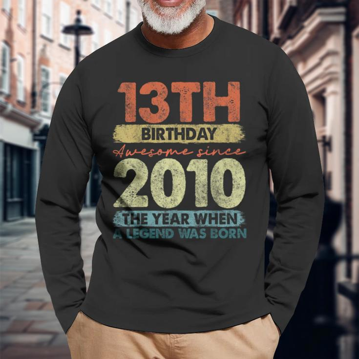 Vintage 2010 13 Year Old Limited Edition 13Th Birthday Long Sleeve T-Shirt Gifts for Old Men