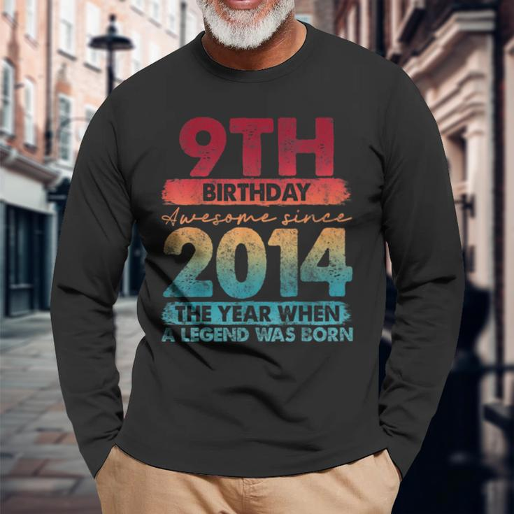 Vintage 2014 9 Year Old Limited Edition 9Th Birthday Long Sleeve Gifts for Old Men