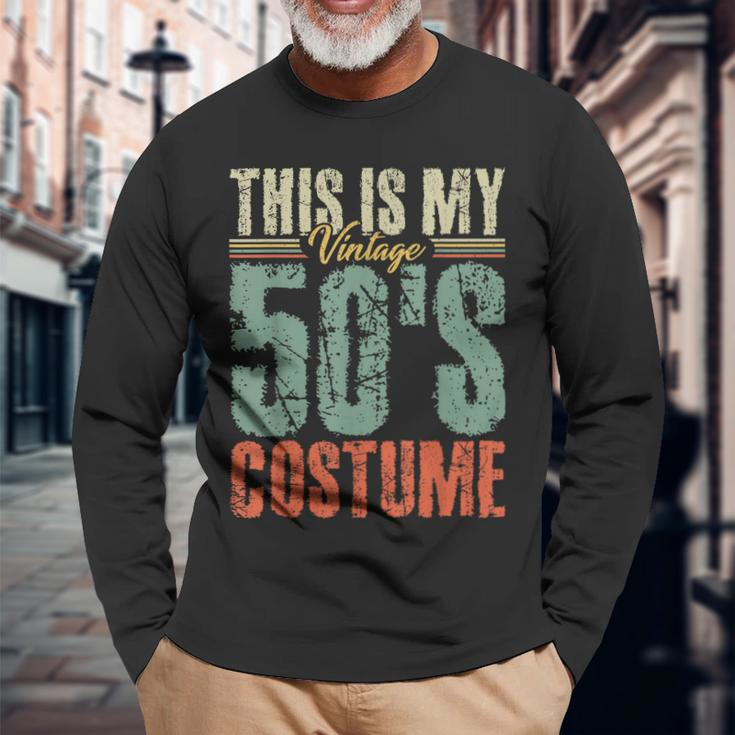 Vintage 50S Costume 50S Outfit 1950S Fashion 50 Theme Party Long Sleeve T-Shirt Gifts for Old Men