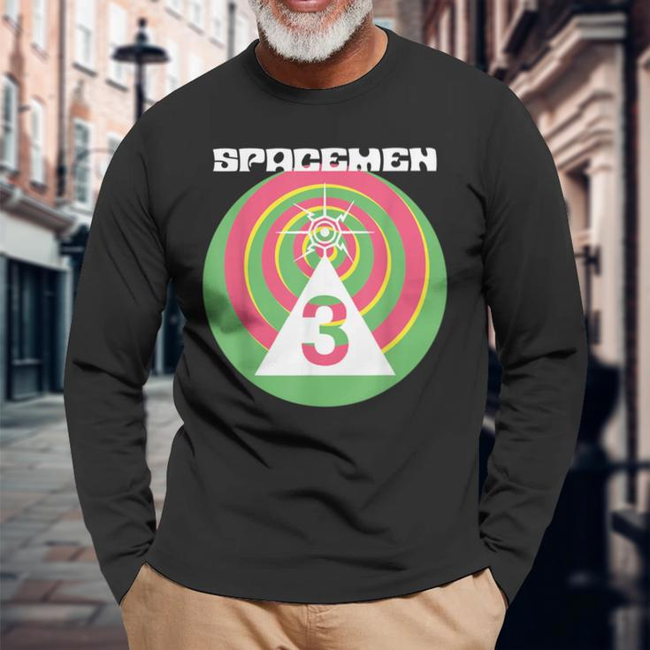 Vintage 90S Spacemen Nerd Geek 3 Graphic Long Sleeve T-Shirt Gifts for Old Men