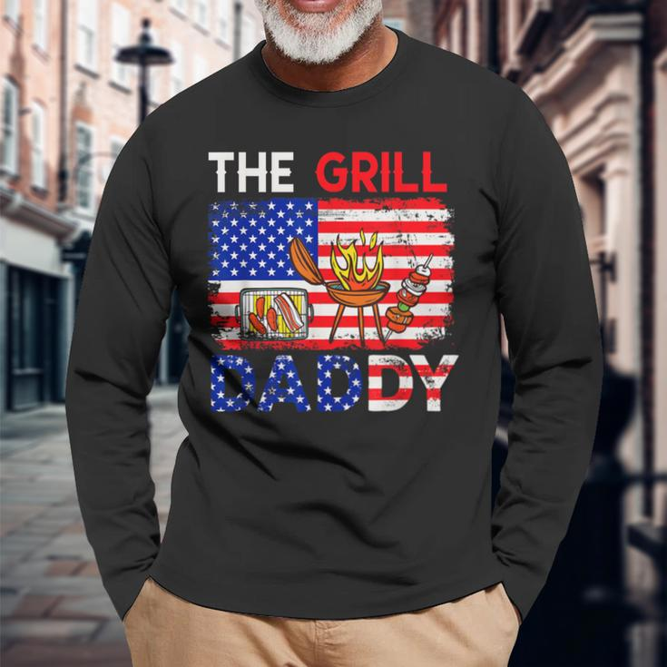 Vintage American Flag The Grill Dad Costume Bbq Grilling Long Sleeve T-Shirt Gifts for Old Men