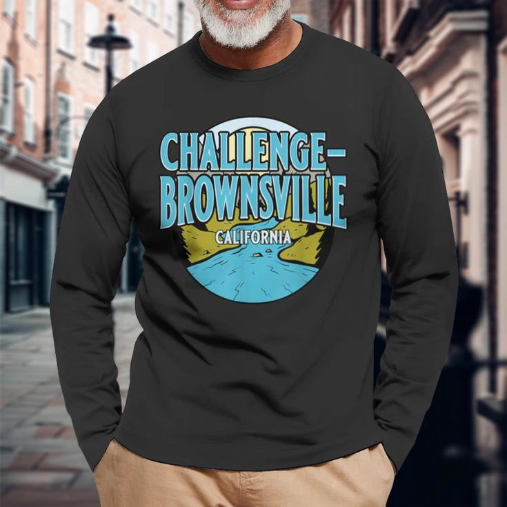 Vintage Challenge-Brownsville California River Valley Print Long Sleeve T-Shirt Gifts for Old Men