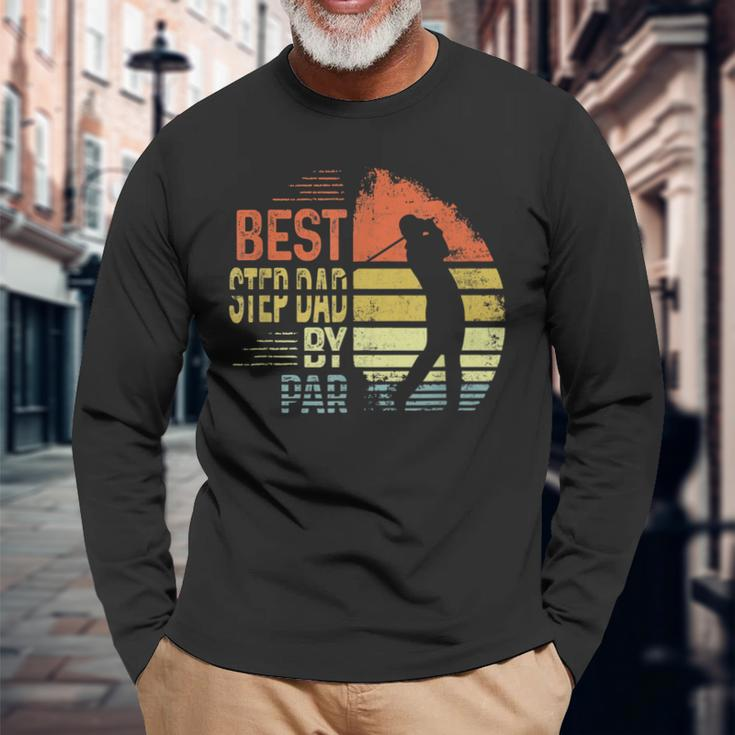 Vintage Golfing Best Step Dad By Par Golf Lovers Fathers Day Long Sleeve T-Shirt T-Shirt Gifts for Old Men