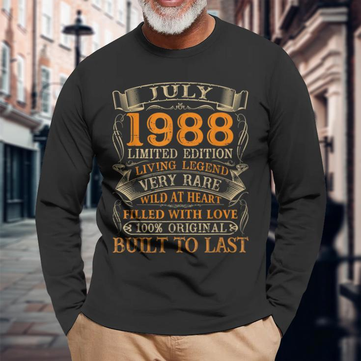 Vintage July 1988 32 Years Old 32Nd Birthday Long Sleeve T-Shirt Gifts for Old Men
