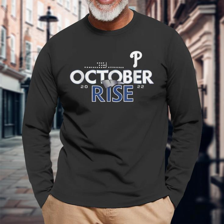 Vintage Red October Philly Philadelphia Baseball Long Sleeve T-Shirt T-Shirt Gifts for Old Men