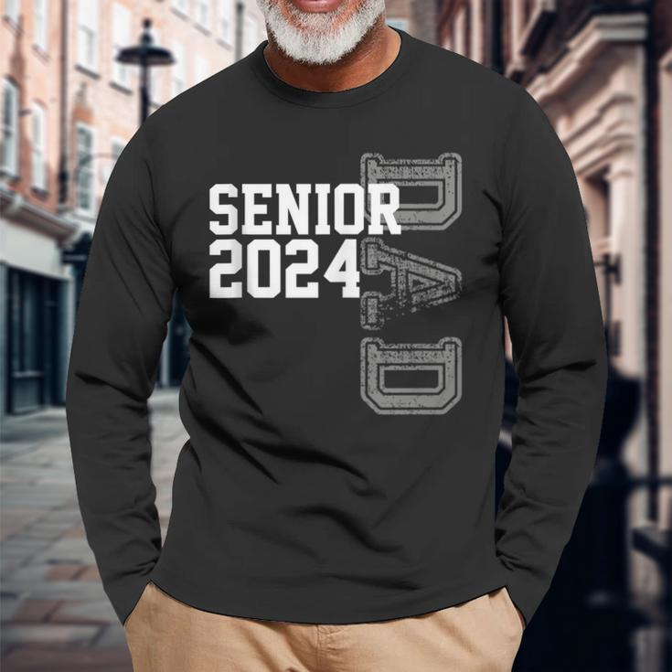 Vintage Senior 2024 Class Grad Proud Dad Class Of 2024 Long Sleeve T-Shirt T-Shirt Gifts for Old Men