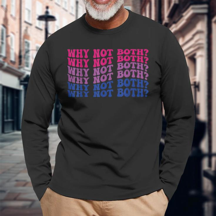 Vintage Why Not Both Gay Bisexual Bi Flag Pride Long Sleeve T-Shirt T-Shirt Gifts for Old Men
