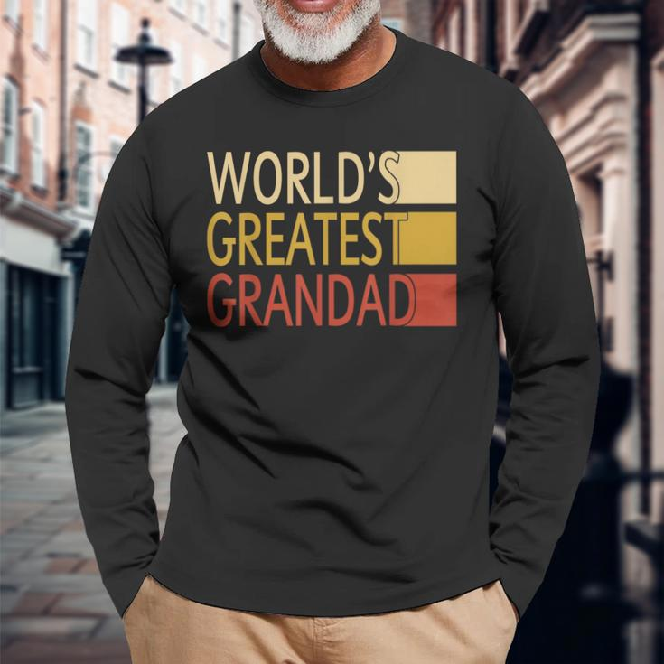 Vintage Worlds Greatest Grandad Dad Grandpa Fathers Day Grandpa Long Sleeve T-Shirt T-Shirt Gifts for Old Men