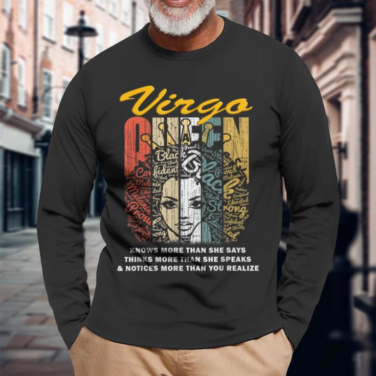 Virgo Queen Birthday Knows More Than She Says Long Sleeve T-Shirt Gifts for Old Men