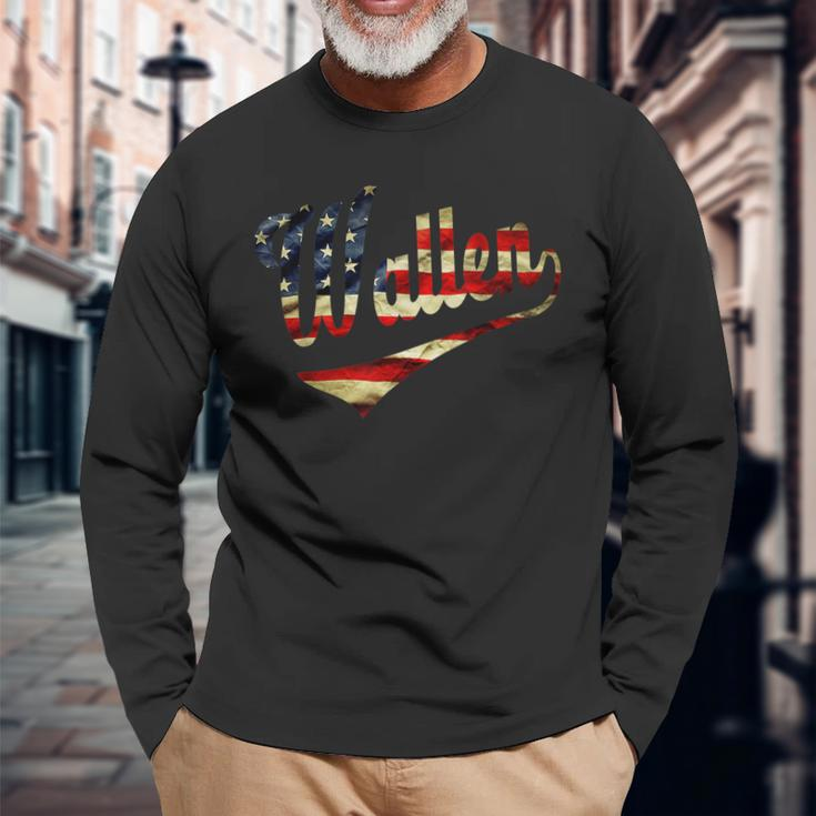Wallen Last Name American Flag 4Th Of July Patriotic 3 Long Sleeve T-Shirt T-Shirt Gifts for Old Men