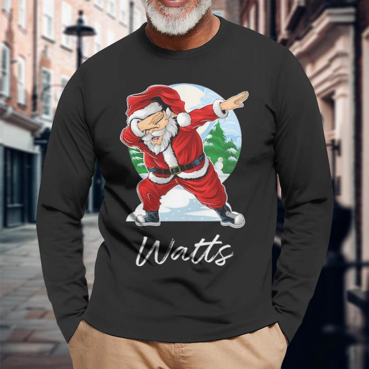 Watts Name Santa Watts Long Sleeve T-Shirt Gifts for Old Men