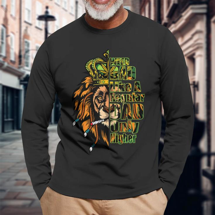 Weed Dad Like A Regular Dad Only Higher Marijuana Cannabis Long Sleeve T-Shirt T-Shirt Gifts for Old Men