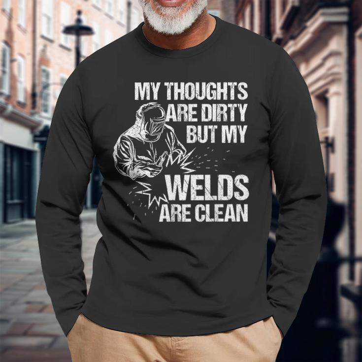 Welding For Men Dad Metal Workers Blacksmith Long Sleeve T-Shirt Gifts for Old Men
