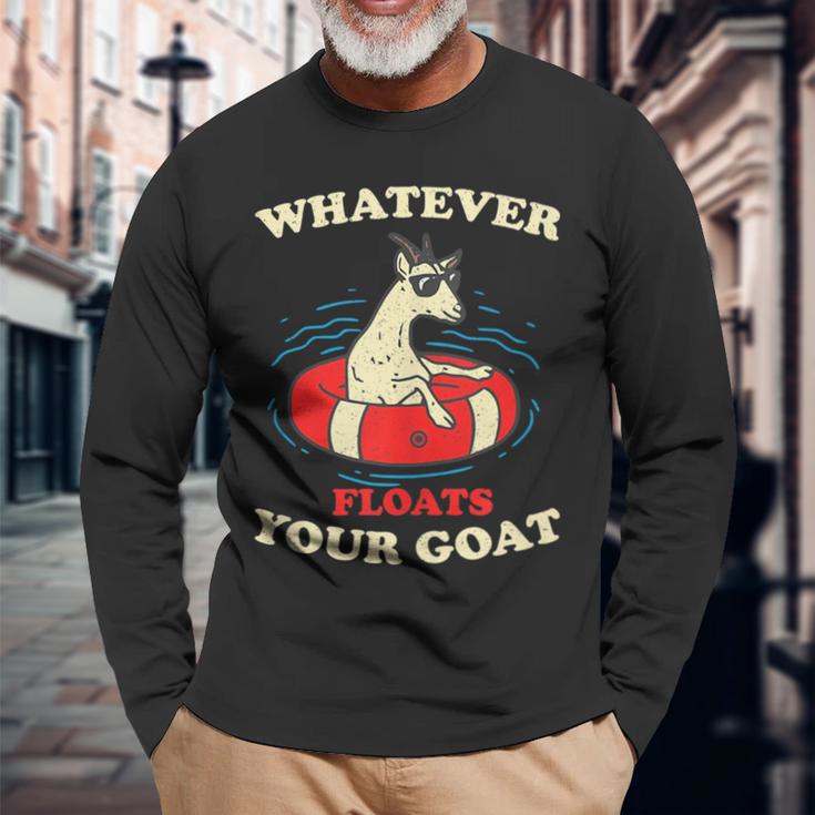 Whatever Floats Your Goat Summer Float Trip River Tubing Mens Back Print  T-shirt - Monsterry CA