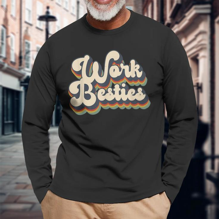 Work Friends Work Besties Matching Employee Coworker Retro Long Sleeve T-Shirt T-Shirt Gifts for Old Men