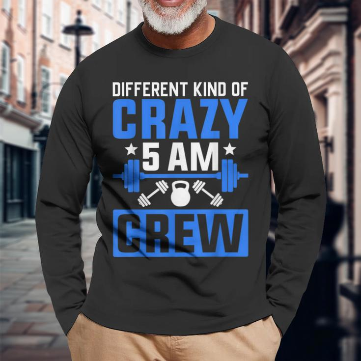 Workout Squad 5Am Crew Gym Quote Long Sleeve T-Shirt Gifts for Old Men