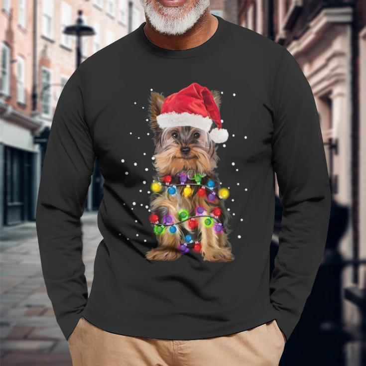 Yorkie Christmas Yorkie Dog Xmas Long Sleeve T-Shirt Gifts for Old Men