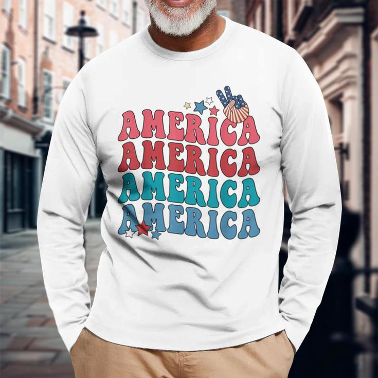America Patriotic 4Th Fourth Of July Independence Day Long Sleeve T-Shirt T-Shirt Gifts for Old Men