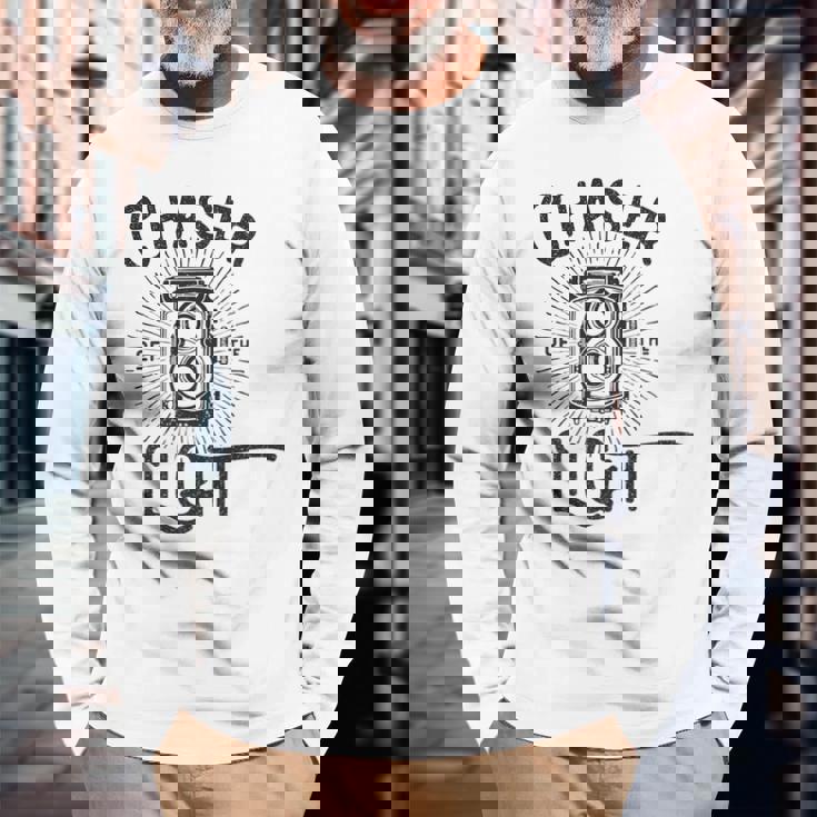 Analog Photography LoverLight Chaser Photography Long Sleeve T-Shirt Gifts for Old Men