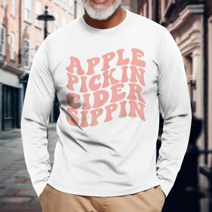 Apple Pickin Cider Sippin Apple Picking Crew Harvest Season Long Sleeve Gifts for Old Men