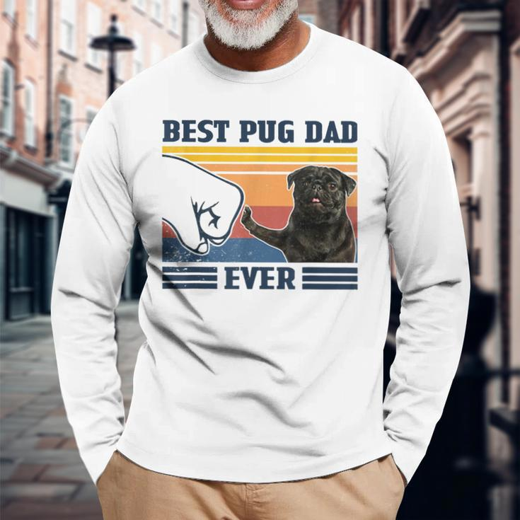 Best Pug Dad Ever Black Version Vintage Father Day Long Sleeve T-Shirt T-Shirt Gifts for Old Men
