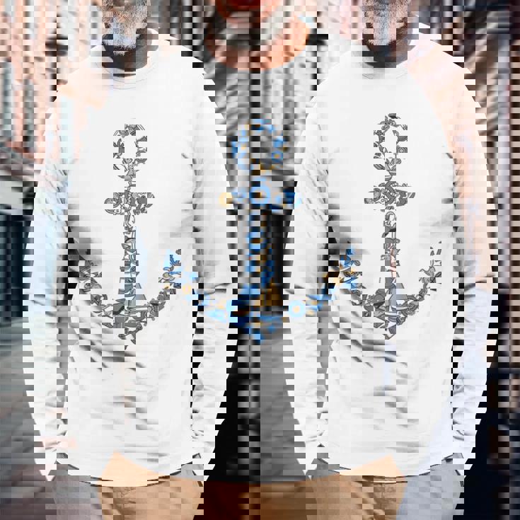 Boat Lighthouse Ship Wheel Treasure Sailors Anchor Long Sleeve T-Shirt T-Shirt Gifts for Old Men