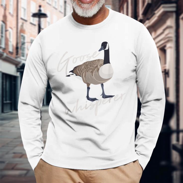 Canadian Goose Whisperer Cute Bird Hunter Animal Long Sleeve T-Shirt Gifts for Old Men