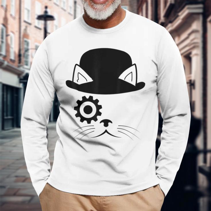 Cat Dystopian Literary Cat Long Sleeve T-Shirt Gifts for Old Men