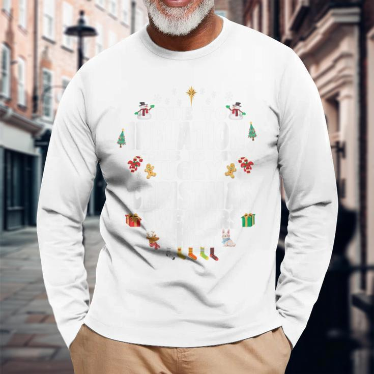 Christmas Due To Inflation This Is My Ugly Sweater Long Sleeve T-Shirt Gifts for Old Men