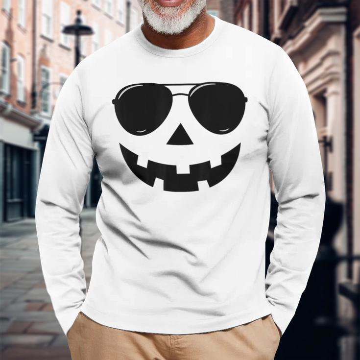 Jack O Lantern Face Pumpkin Halloween Costume Boys Long Sleeve T-Shirt Gifts for Old Men