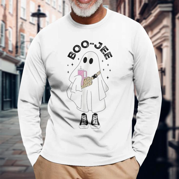 Halloween Spooky Season Cute Ghost Boujee Boo-Jee Long Sleeve T-Shirt Gifts for Old Men