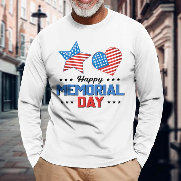 Happy Memorial Day 4Th Of July American Flag Patriotic Long Sleeve T-Shirt T-Shirt Gifts for Old Men