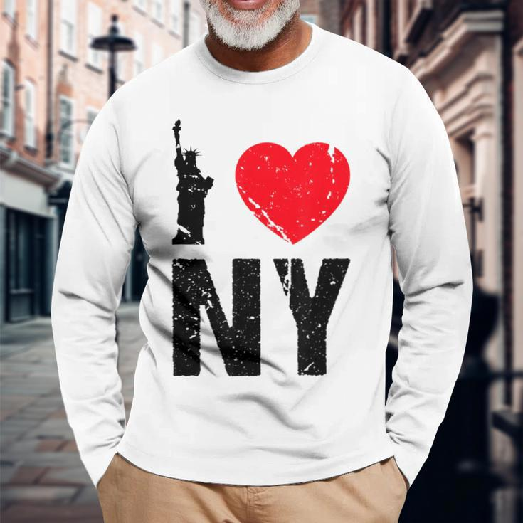 I Heart Love Ny New York City Nyc Long Sleeve T-Shirt Gifts for Old Men