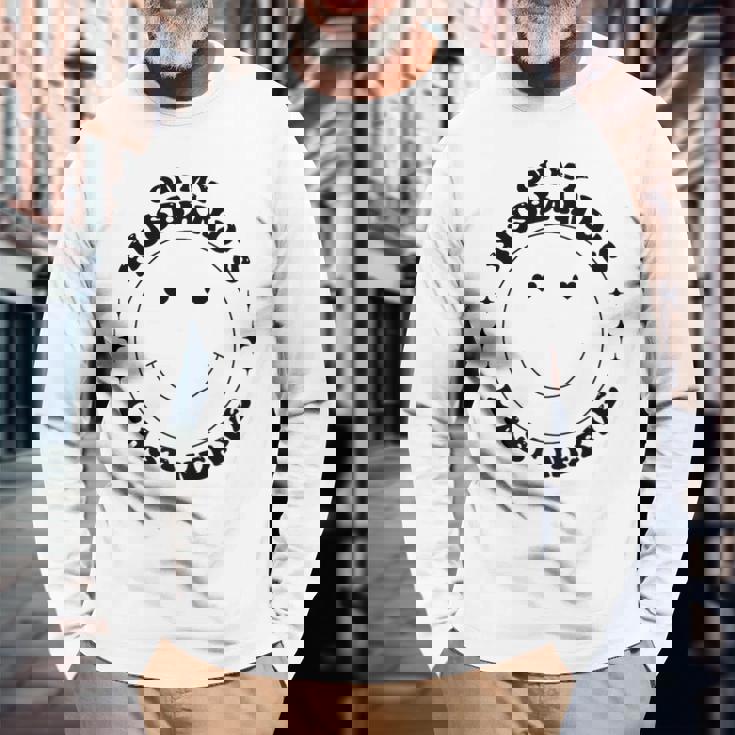 On My Husbands Last Nerve Long Sleeve T-Shirt T-Shirt Gifts for Old Men
