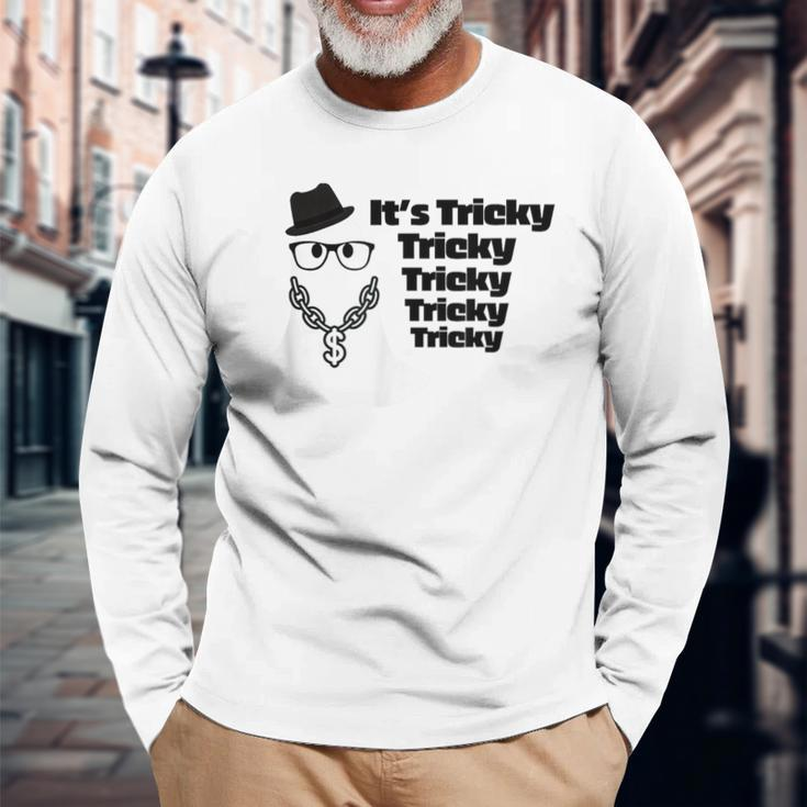 It's Tricky Tricky Tricky Ghost Boo It's Tricky Halloween Long Sleeve T-Shirt Gifts for Old Men
