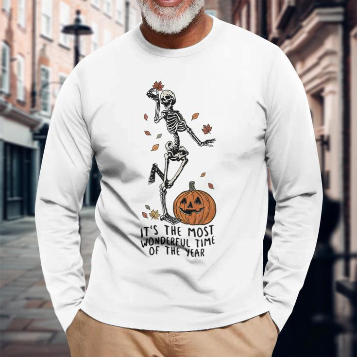 It's The Most Wonderful Time Of The Year Skeleton Halloween Long Sleeve Gifts for Old Men