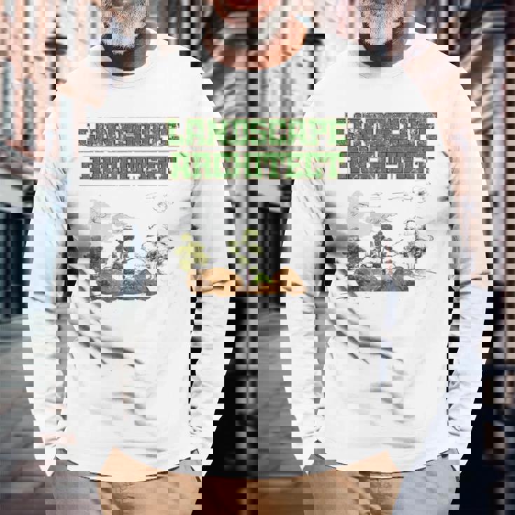 Landscape Architect Retro Landscaper Student Long Sleeve T-Shirt Gifts for Old Men