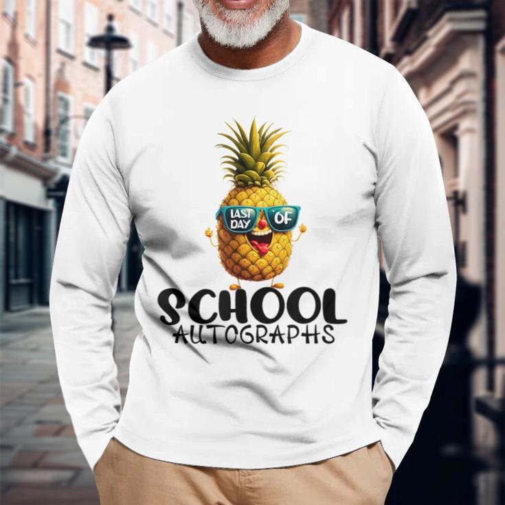 Last Day Of School Autograph 2023 Graduation Boys & Girls Long Sleeve T-Shirt T-Shirt Gifts for Old Men