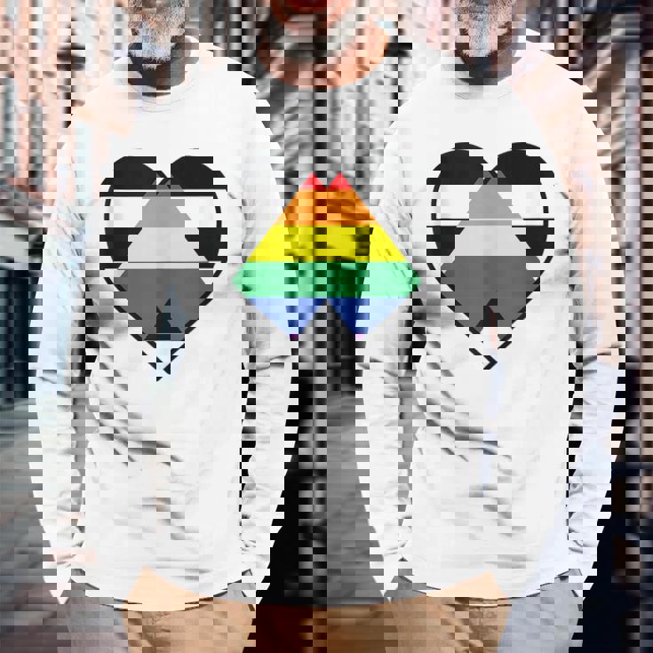 Lgbtq Straight Ally Flag Heart Lgbtqia Straight Ally Long Sleeve T-Shirt T-Shirt Gifts for Old Men