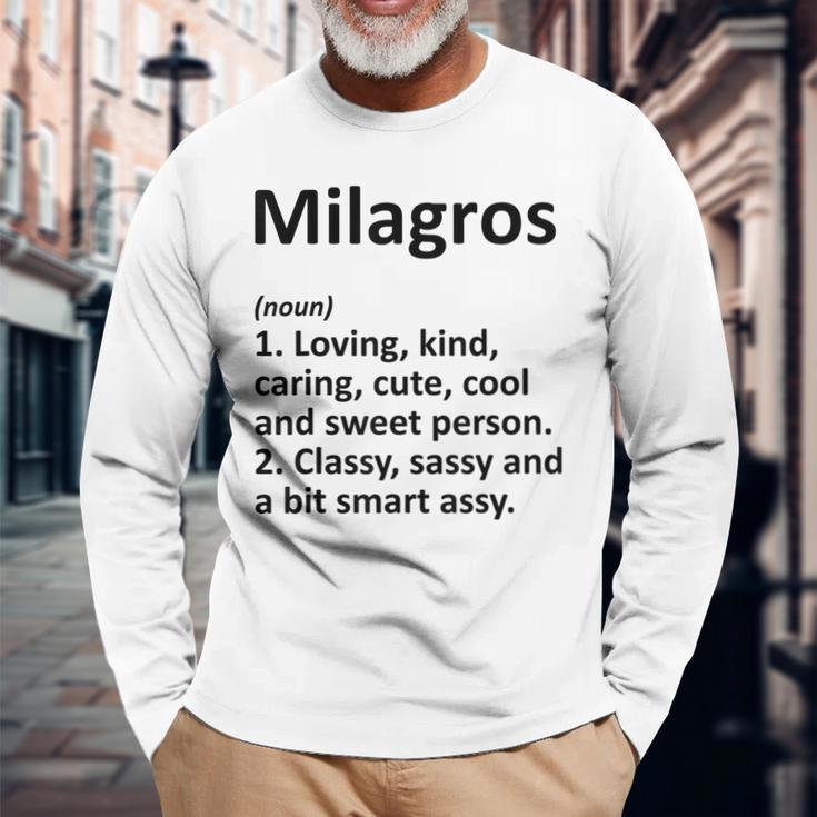 Milagros Definition Personalized Birthday Idea Definition Long Sleeve T-Shirt Gifts for Old Men