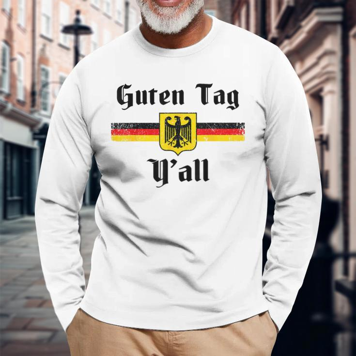 Oktoberfest German Flag Eagle Prost Guten Tag Y'all Fun Long Sleeve T-Shirt Gifts for Old Men