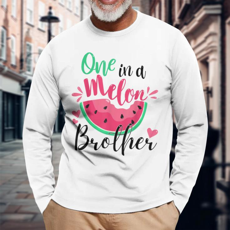 One In A Melon Brother Summer Birthday Party Matching Long Sleeve T-Shirt T-Shirt Gifts for Old Men