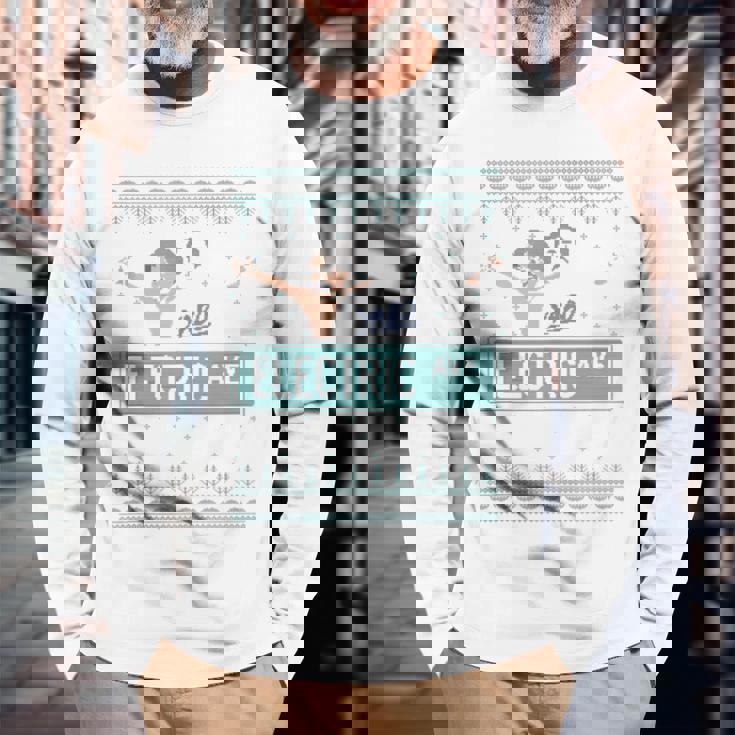 Pardon My Take Electric Avenue Ugly Christmas Sweater Long Sleeve T-Shirt Gifts for Old Men